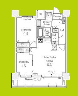 京町堀ビューアパートメント 間取り