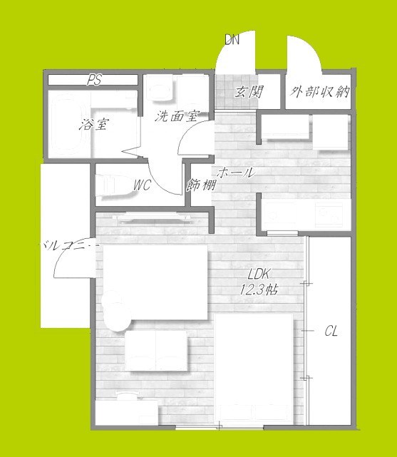 Glanz　Court　John立花町 間取り