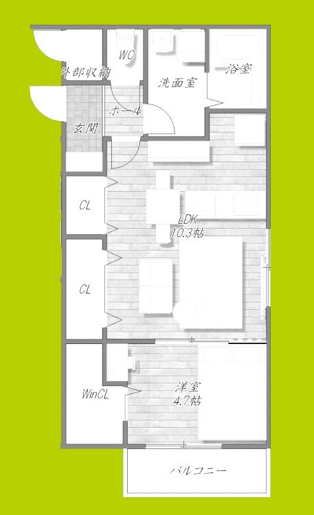 Glanz　Court　John立花町 間取り