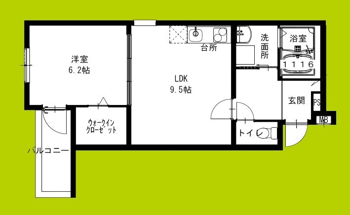 フジパレス庄内西町Ⅱ番館 間取り