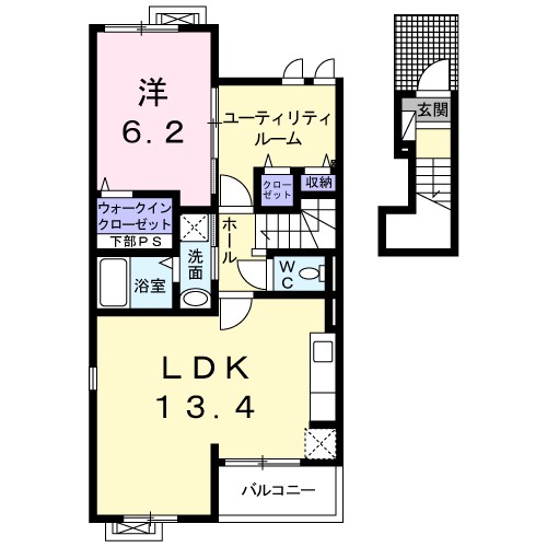 スペーシア　Ⅰ号館 間取り
