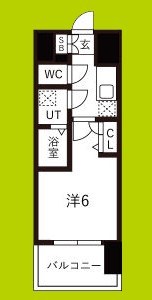 レジュールアッシュOSAKA　GATEWAY 間取り