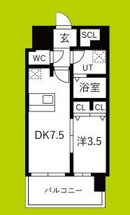 レジュールアッシュOSAKA　GATEWAY 間取り