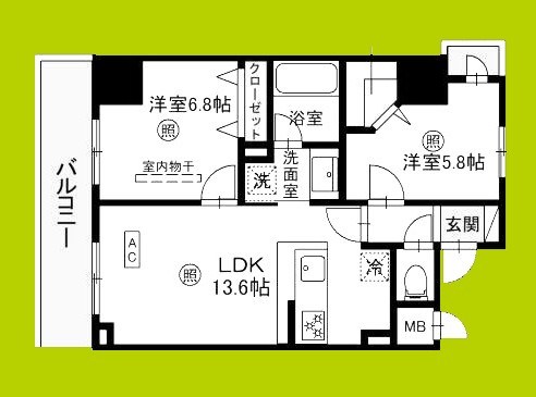 D-ROOM帝塚山 間取り
