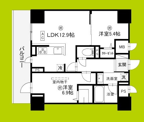 D-ROOM帝塚山 間取り