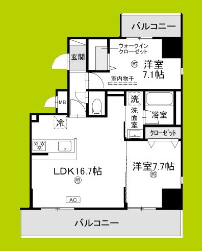 D-ROOM帝塚山 間取り