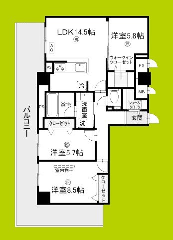 D-ROOM帝塚山 間取り
