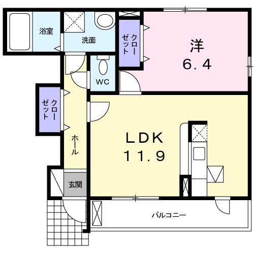 ラフレシール三日市Ⅲ 間取り