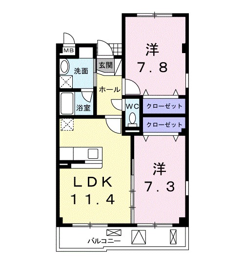 サンクレール北花田 間取り