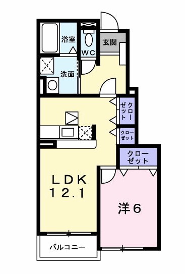 プリムローズＴ・Ｋ　Ｂ 間取り