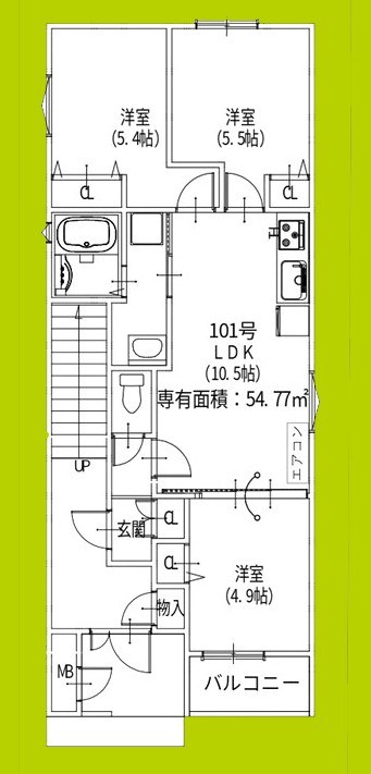 クリエオーレ牧野阪 間取り