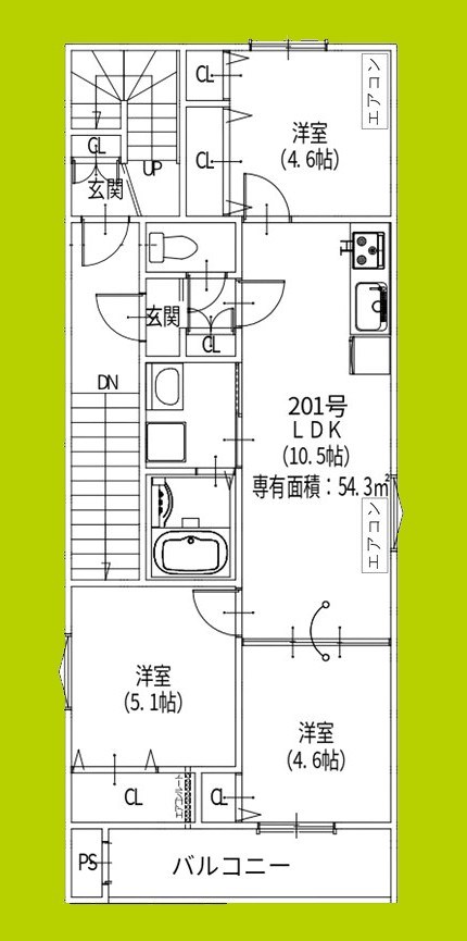 クリエオーレ牧野阪 間取り