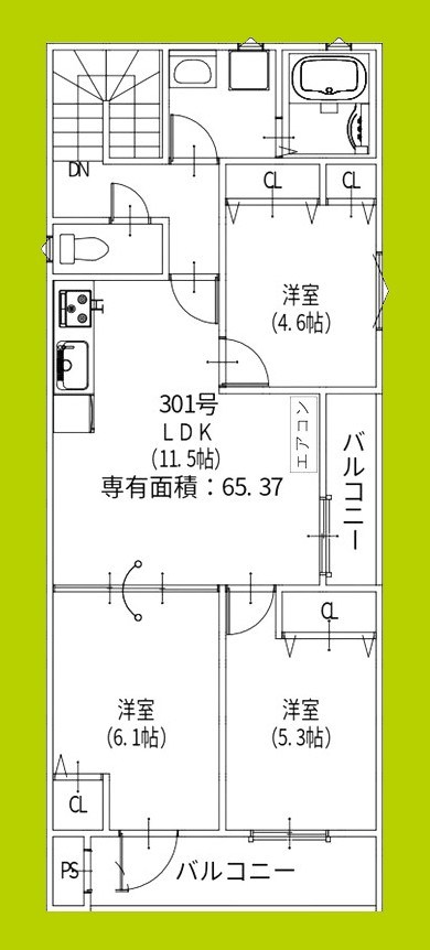 クリエオーレ牧野阪 間取り