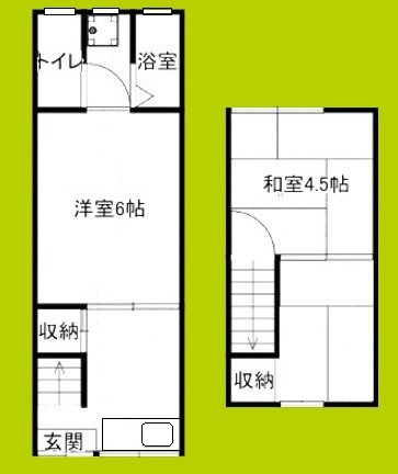 大阪市住吉区清水丘3丁目テラスハウス 間取り