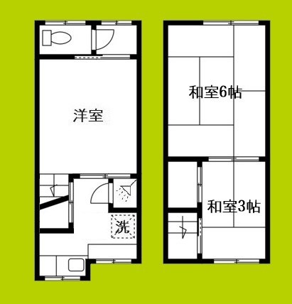 大阪市住吉区清水丘3丁目テラスハウス  間取り