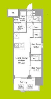 コンフォリア・リヴ淡路町一丁目 間取り図