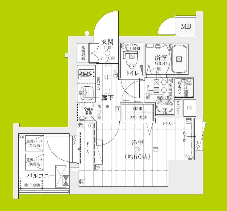 ファーストフィオーレ難波南アルマ 間取り図