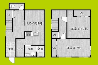 大阪市北区浮田&emsp;貸家 間取り