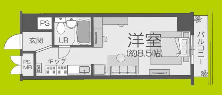 天満橋グリーンコーポラス 間取り