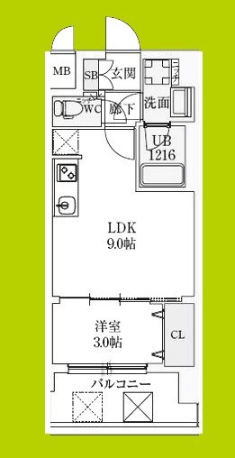 スプランディッド弁天町WEST 間取り図