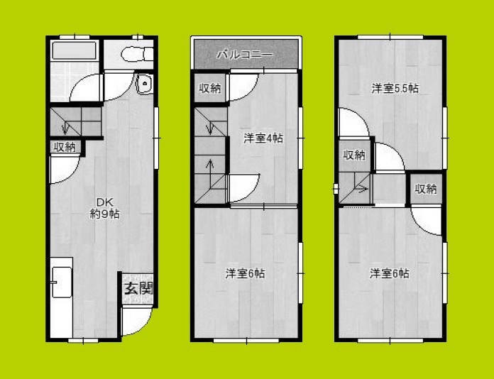 市岡１丁目貸家 間取り