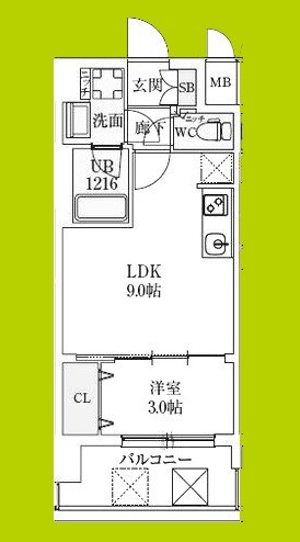 スプランディッド弁天町WEST 間取り図