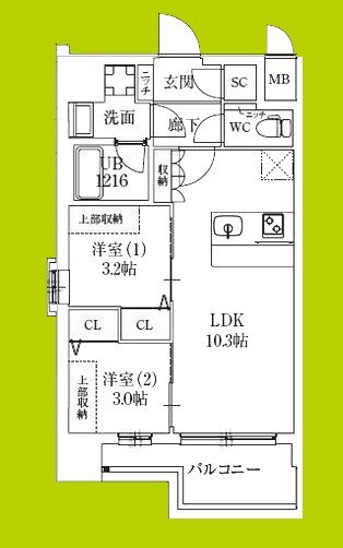 スプランディッド弁天町WEST 間取り図