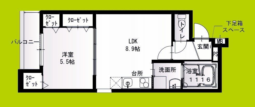 フジパレス西宮春風公園Ⅴ番館 間取り図