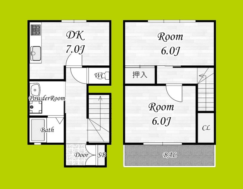 西成区梅南3丁目貸家② 間取り