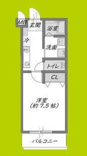 プルメリア関大前 間取り図
