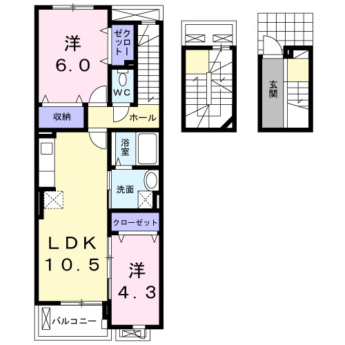 ルナ門真南　Ⅱ 間取り