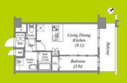 アドバンス大阪クラージュ 間取り