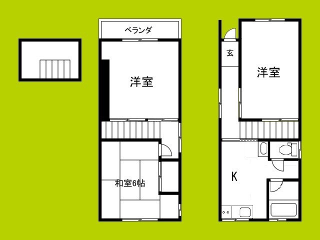 瓜破3丁目　貸家 間取り
