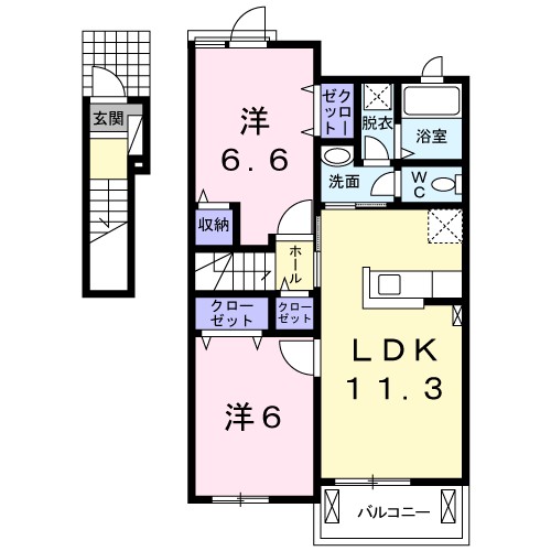 プリムローズ二色Ⅱ 間取り