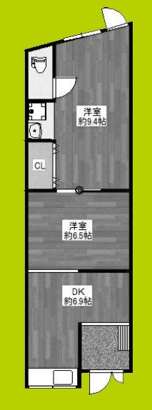 三津屋北長屋D 間取り