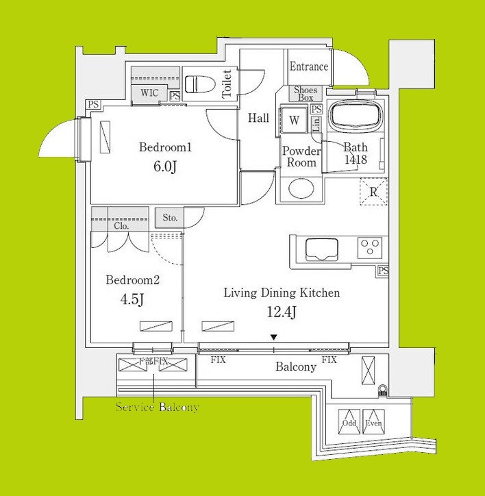STANDZ四天王寺前夕陽丘 間取り