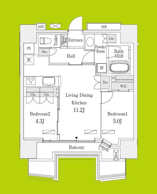 STANDZ四天王寺前夕陽丘 間取り