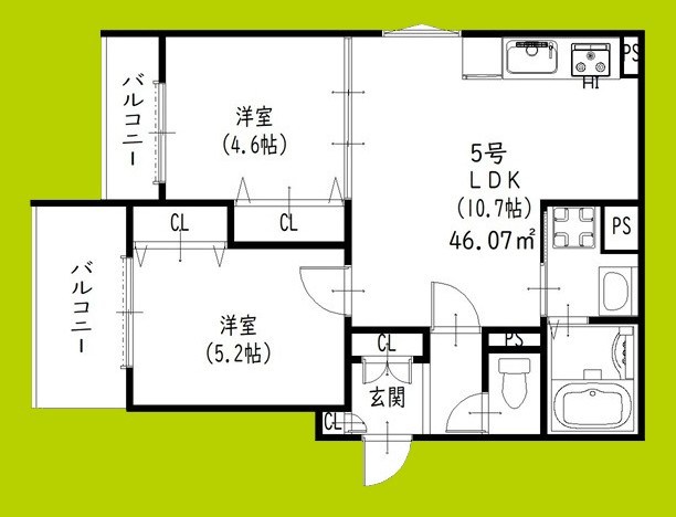 クリエオーレ秦町 間取り