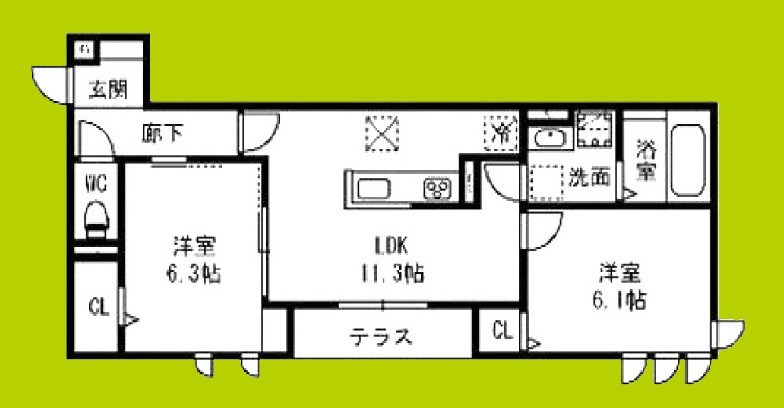 D-room緑橋 間取り