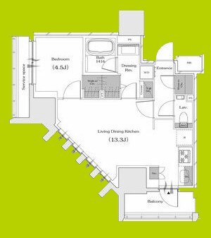 ザ・パークハビオ谷町六丁目クロス 間取り