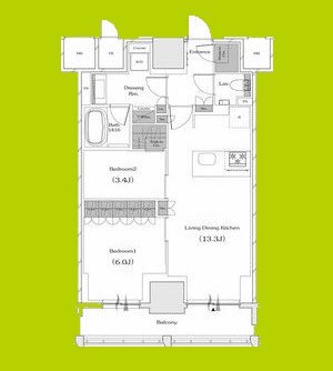ザ・パークハビオ谷町六丁目クロス 間取り