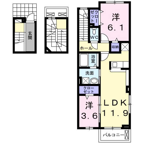 ディアコート口酒井　参番館 間取り