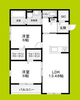 (仮称)伊丹市野間北1丁目賃貸住宅新築工事 間取り