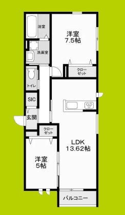 (仮称)伊丹市野間北1丁目賃貸住宅新築工事 間取り
