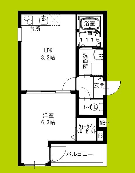 フジパレス瓜生堂Ⅲ番館 間取り