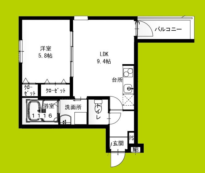 フジパレス瓜生堂Ⅲ番館 間取り