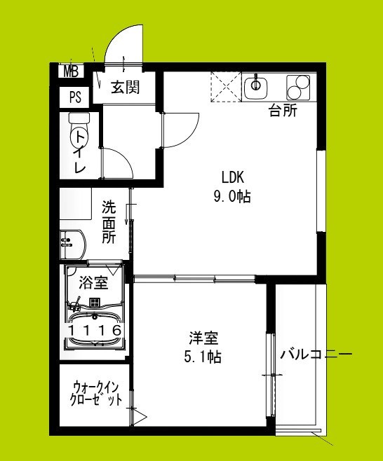フジパレス花園中央公園南Ⅱ番館 間取り図