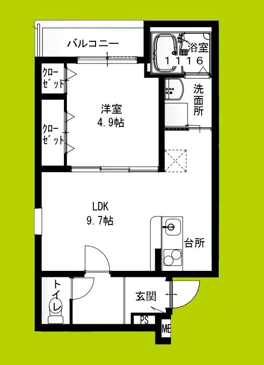 フジパレス花園中央公園南Ⅱ番館 間取り図