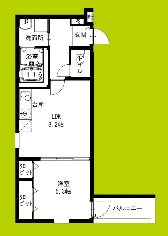 フジパレス花園中央公園南Ⅱ番館 間取り