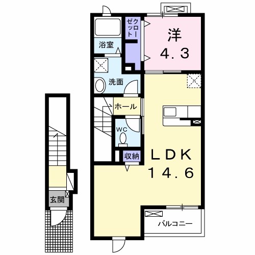 ＣＯＣＯＬＵＡＮＡ・Ｋ　Ⅰ 間取り